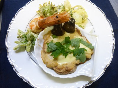 山菜と魚介類の旬の贅沢料理