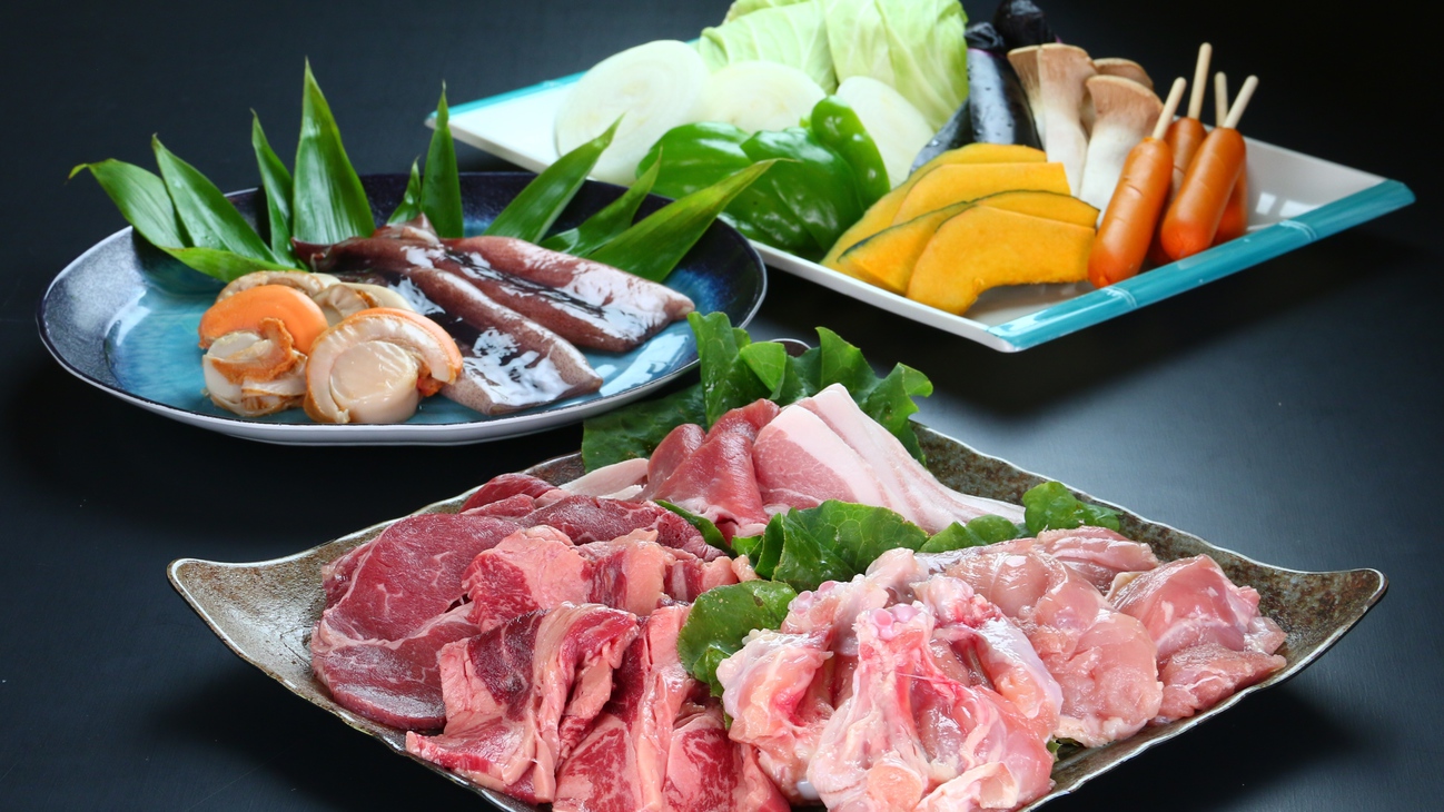 【BBQ】地元産の新鮮野菜と牛・豚・鶏肉を揃えてご提供致します！