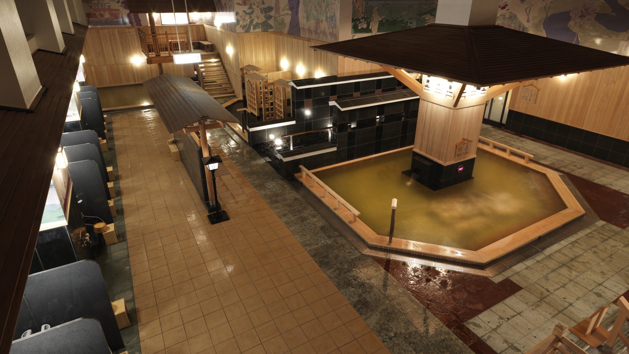 1Ｆ大浴場（地下）「豊雅殿」／鶴雅自慢の、匠と心地よい演出を随所にちりばめた、くつろぎと感動の湯