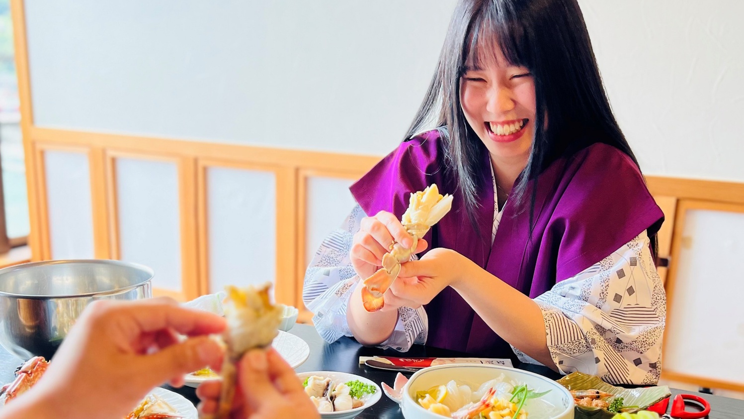 竹崎蟹をはじめ、有明海の海の幸に囲まれて幸せなひととき♪