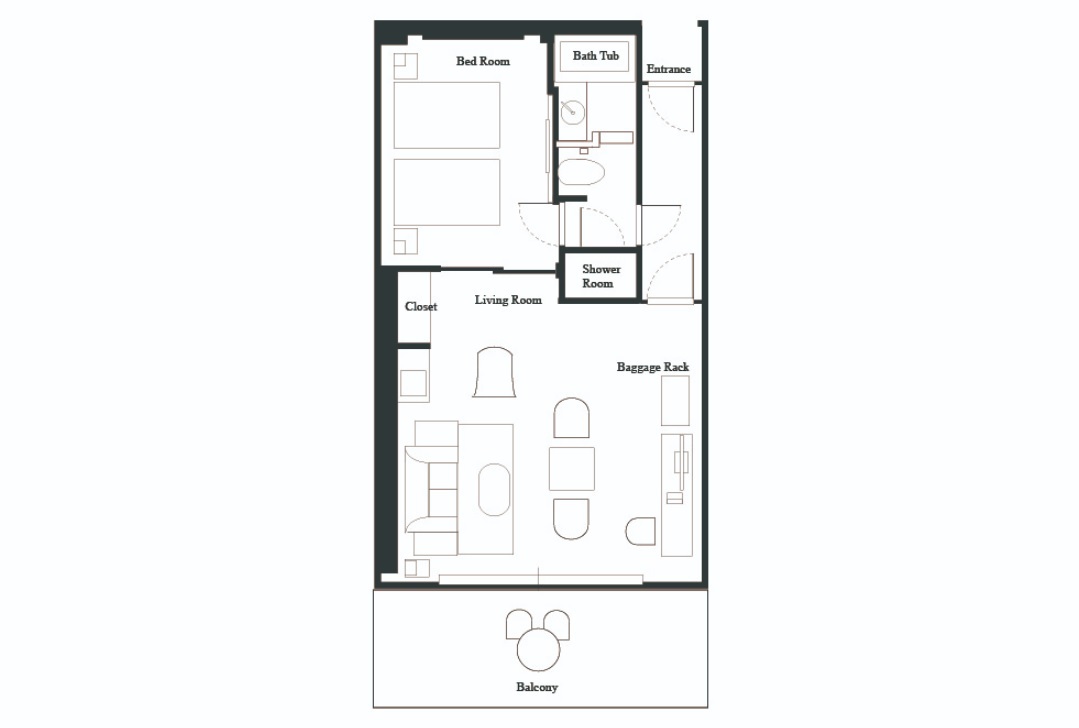 プレミアムデラックスツインルーム平面図