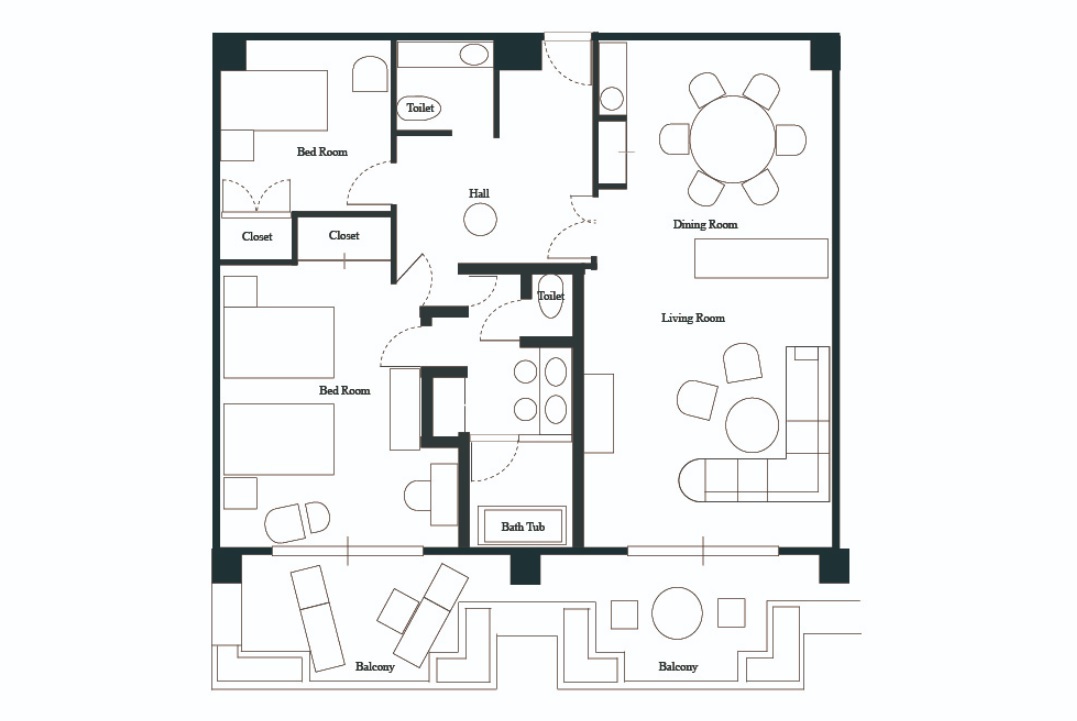 ロイヤルスイートルーム平面図