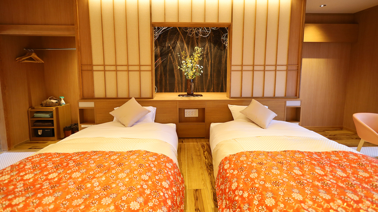 本館1階【竹姫】10畳和室（禁煙）寝具：シモンズ製ツインベッド