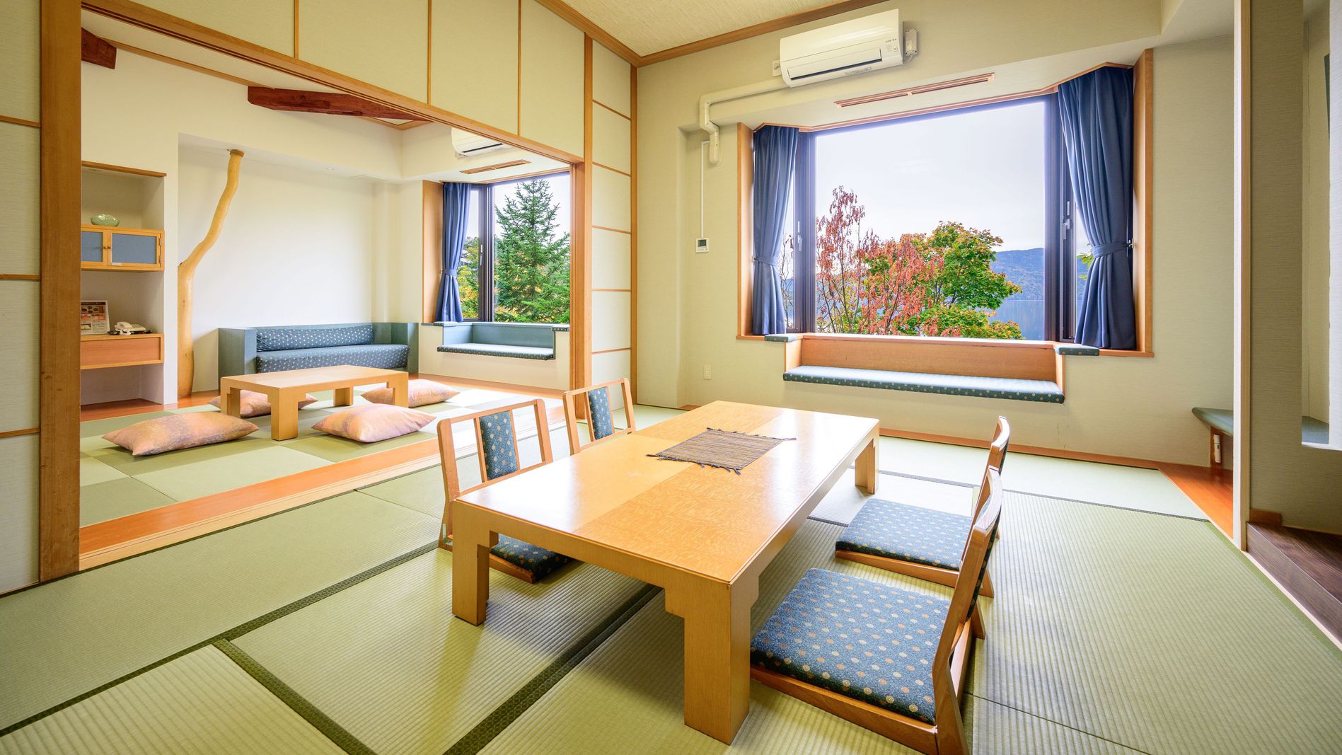 【湖側】グループ客室（最大8名様一例）／大人数でも快適にお過ごしいただけます