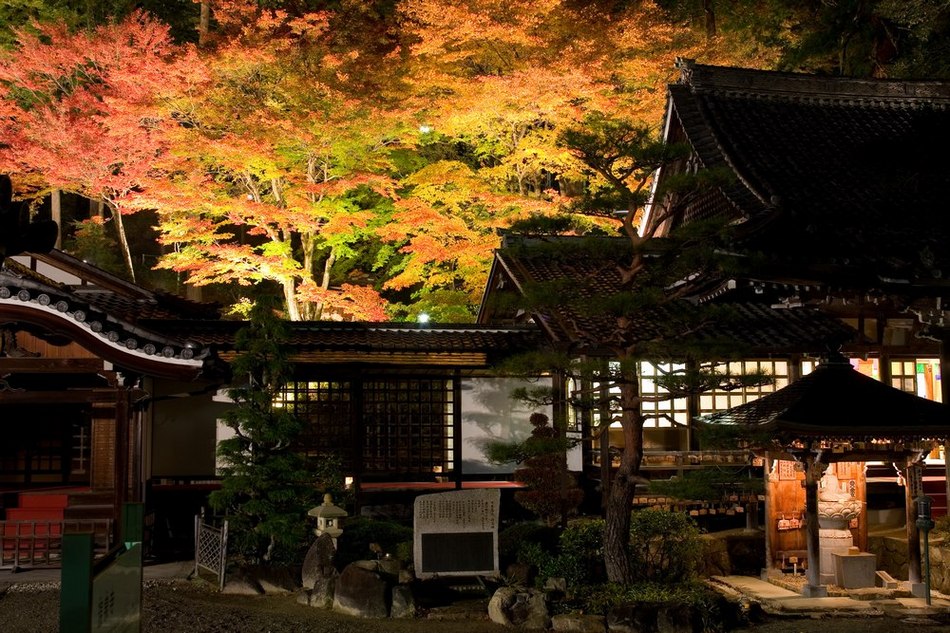 紅葉時の温泉寺