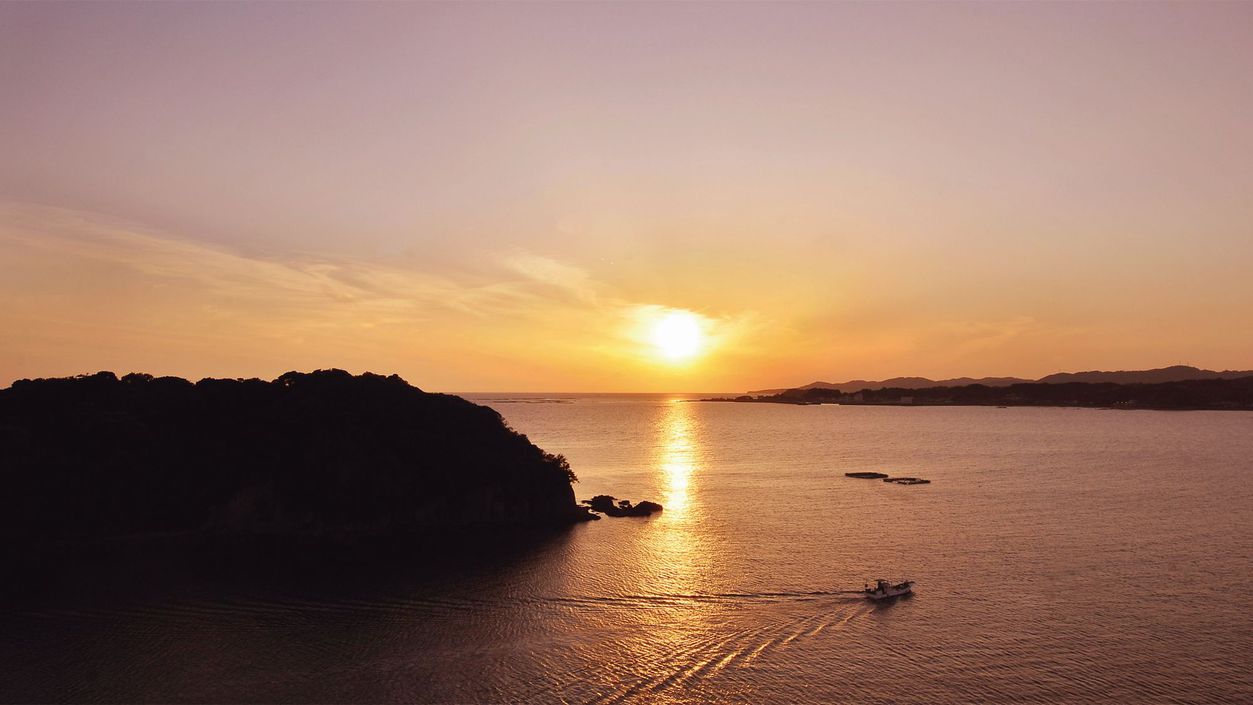 ５階展望大浴場から望む夕景