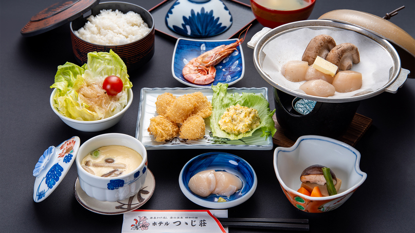 【選べる夕食】サロマ湖ホタテ御前（※11月〜4月頃の期間は牡蠣御前に代わります。）