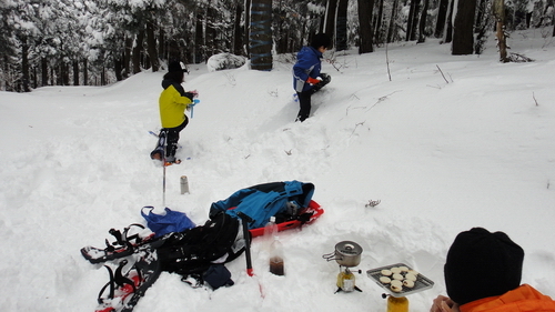 箱館山スノーシュー野外クッキング