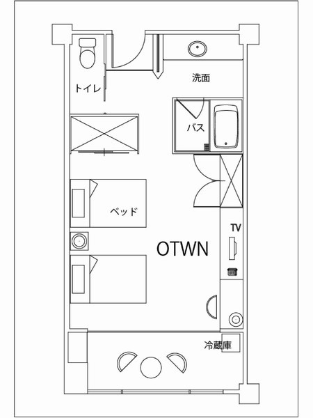 コンフォートルームツイン（平面図）