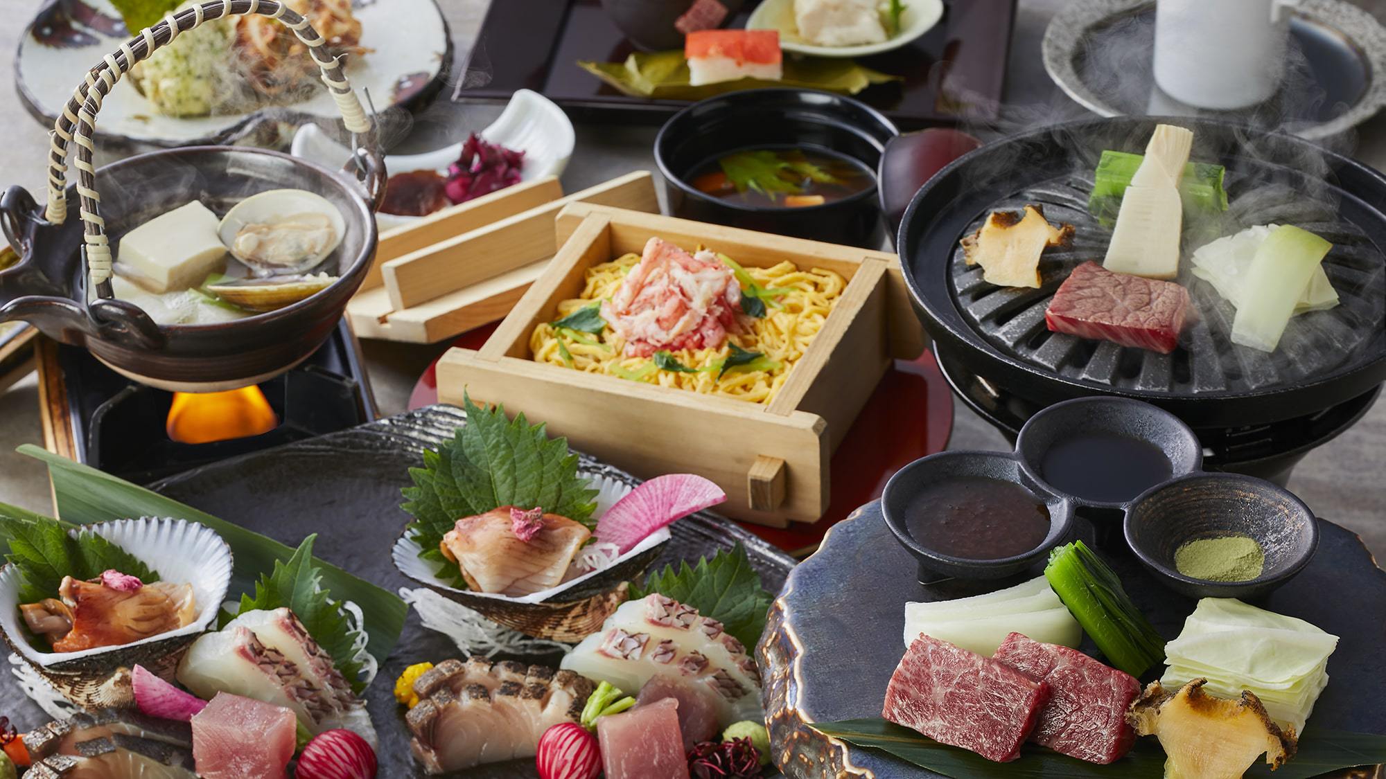 【土地の恵み会席】料理長自慢国産牛ロースと鮑の餐宴を楽しむ