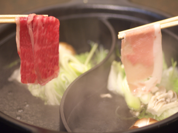 霧降高原牛ＶＳゆめポークのしゃぶしゃぶ