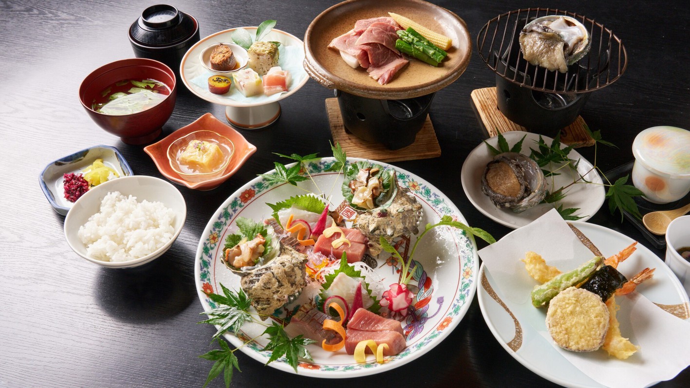 【新鮮！活あわび】鮑踊り焼1個付き会席プラン