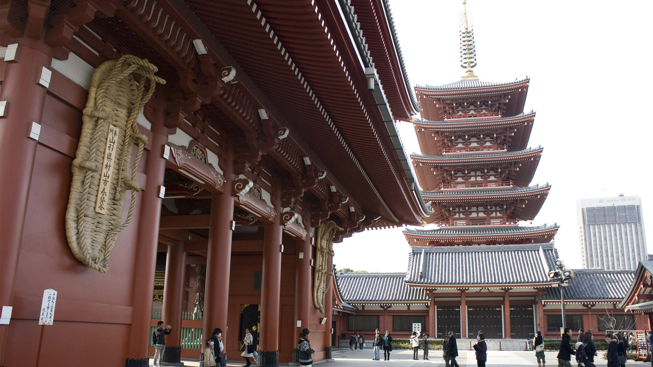 浅草寺 宝蔵門と五重塔