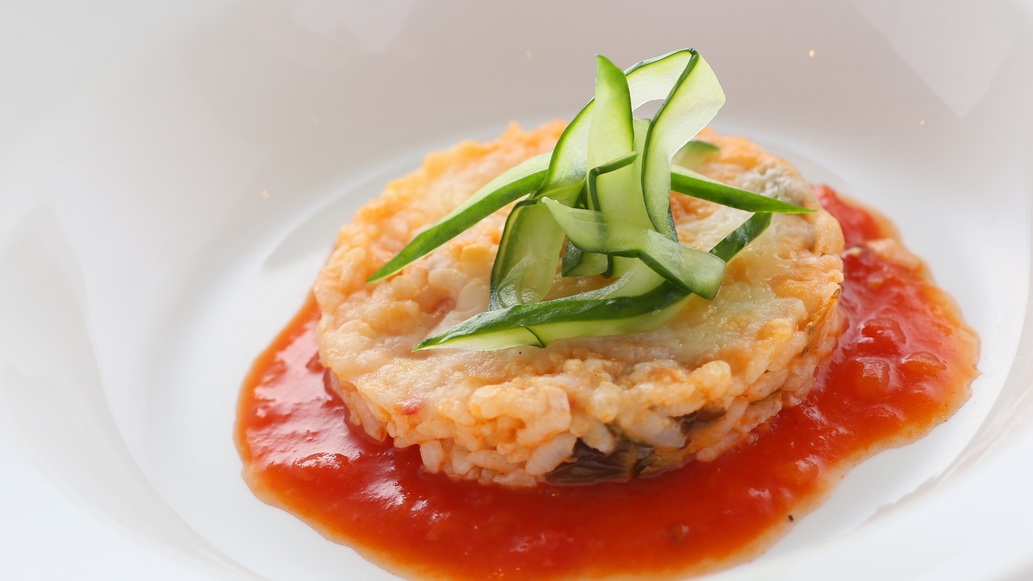 【ディナー例】お肉の後はご飯ものです。洋風と和風をお選びいただけます。