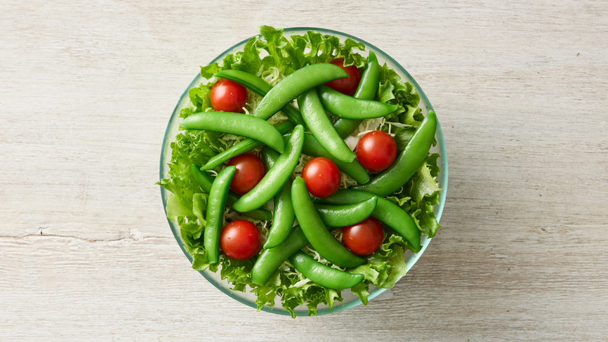 【スナップエンドウのサラダ】みずみずしくシャキシャキ食感が楽しめる、春の食べ応え野菜