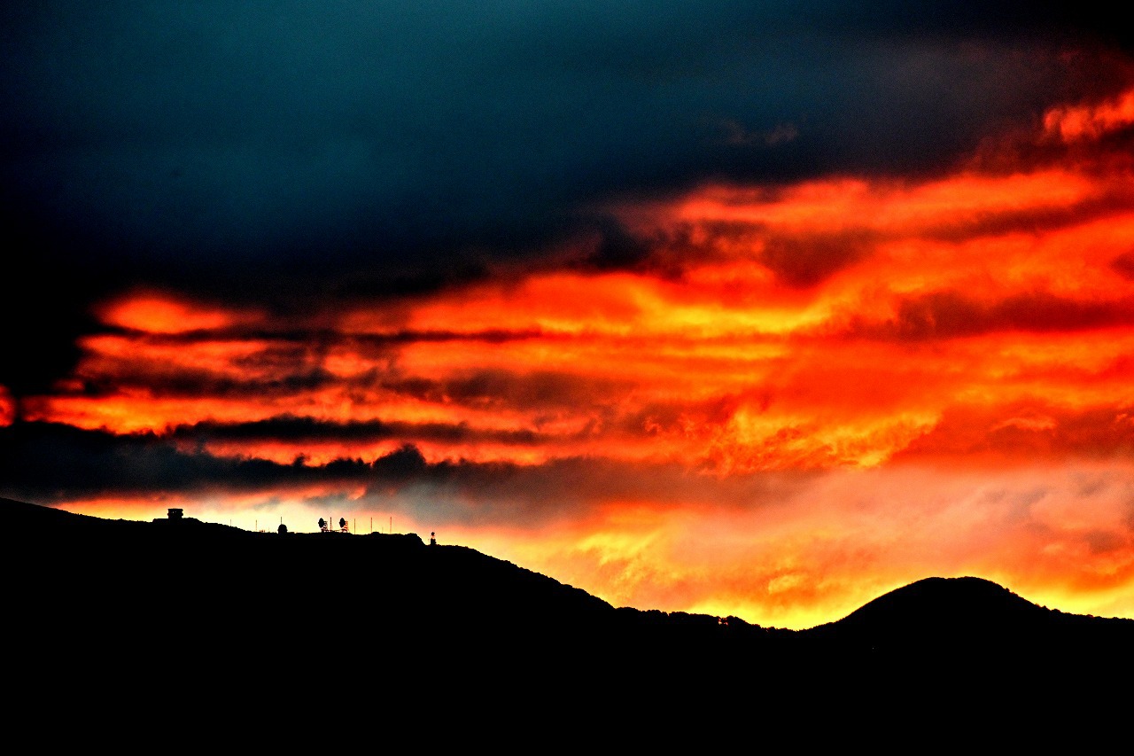 釜臥山近くの夕焼け