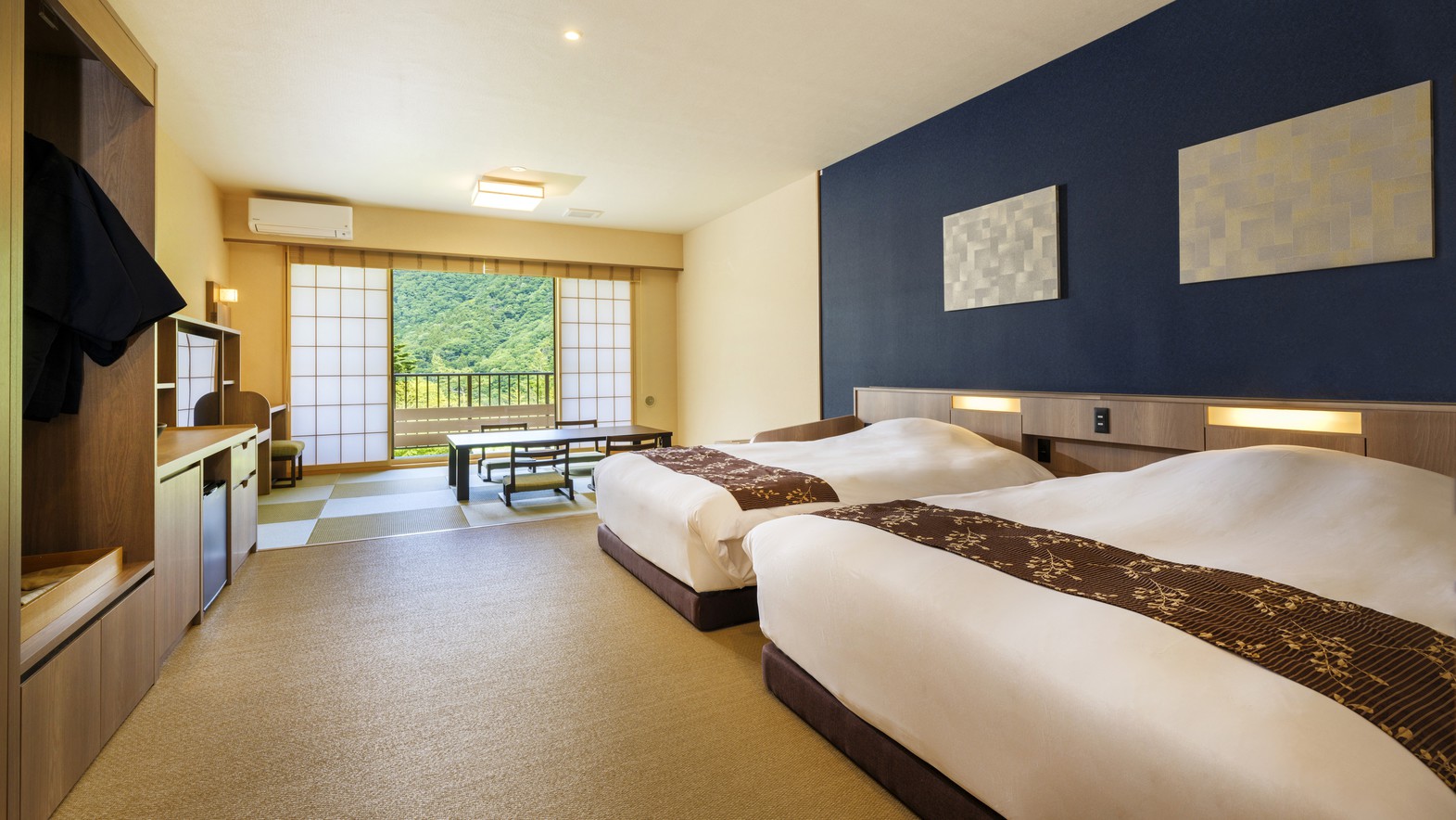 2025年春水の音リニューアルオープン！「水月の庄」和洋室／より広々とお使いいただける客室に。