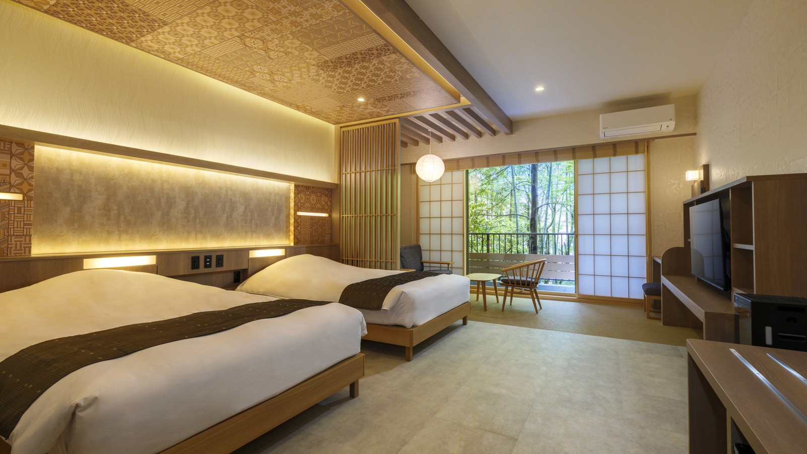 【広々洋室ツイン】ゆとりある間取りが開放感を誘う洋室。