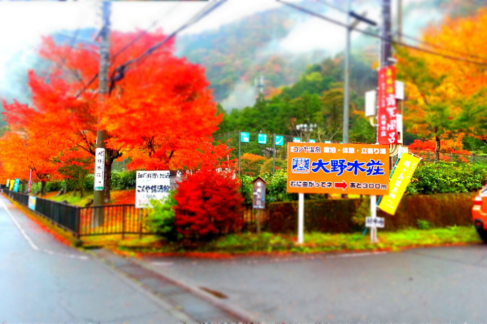 コンヤの里テニス場手前の看板です。
