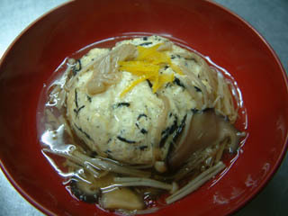 お豆腐の茶巾蒸し