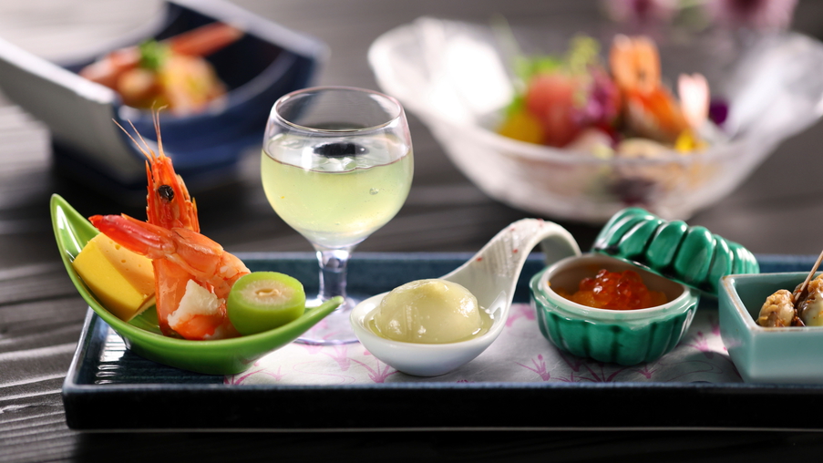 【彩の料理 夏 一例】前菜 旬の酒菜盛り