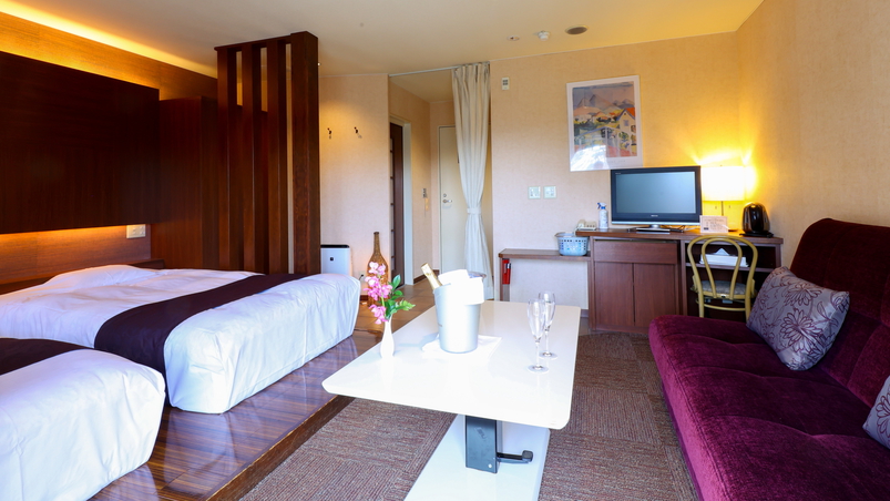 デラックス・ツイン小さなバルコニー付きのお部屋