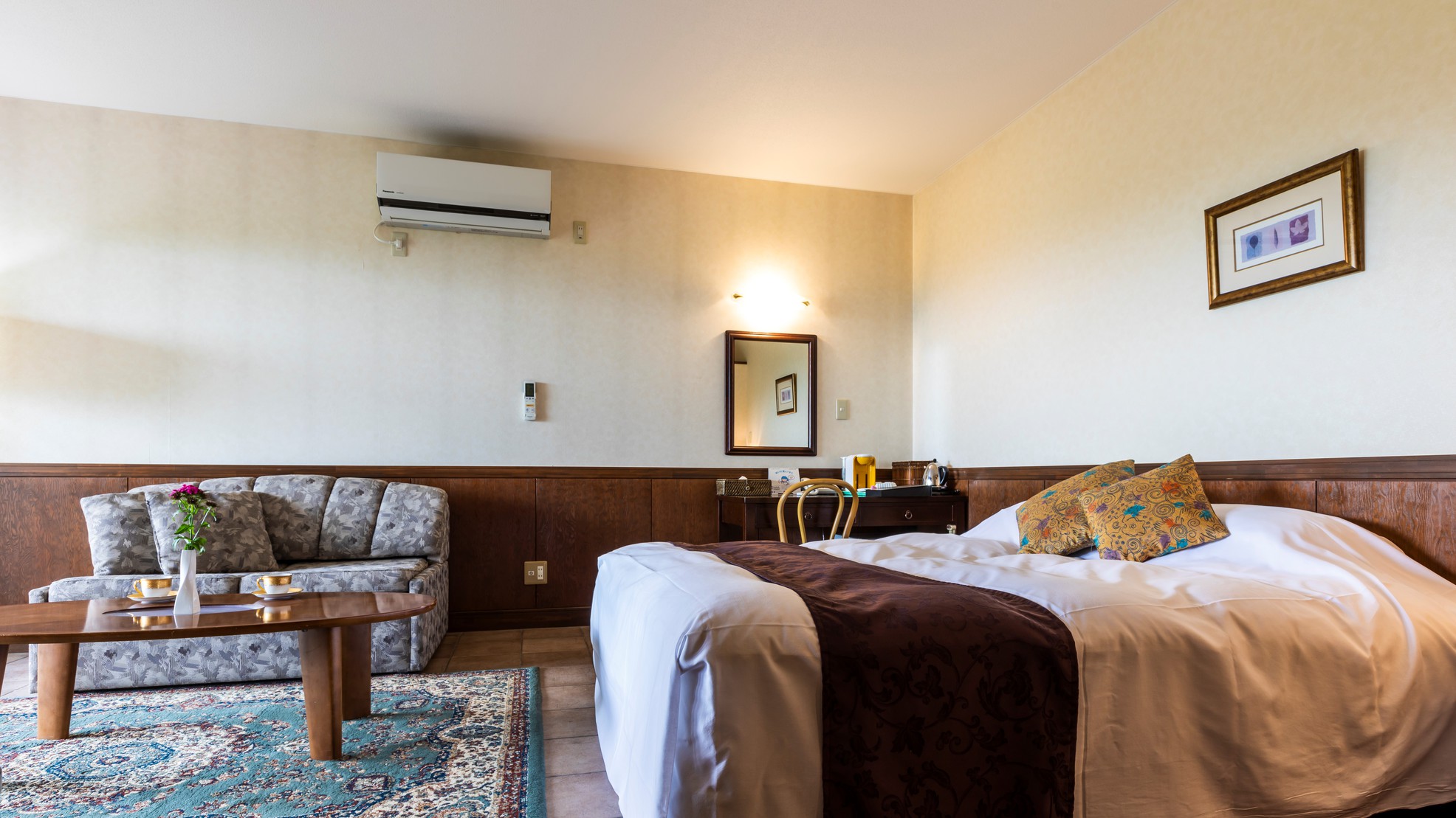 アネックステラスと半露天が付いた一番広いお部屋