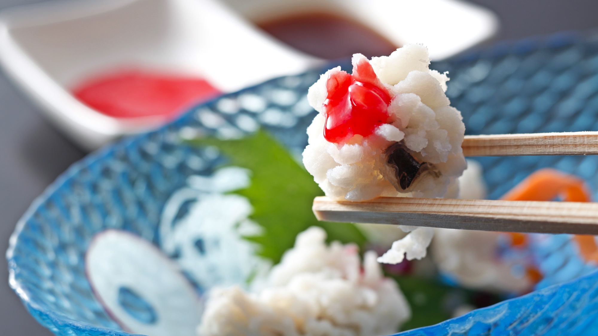 *【食事】鱧尽くし会席・鱧の湯引き（一例）