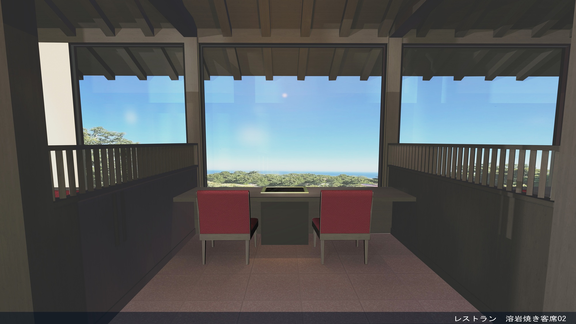 レストラン席改装後パース