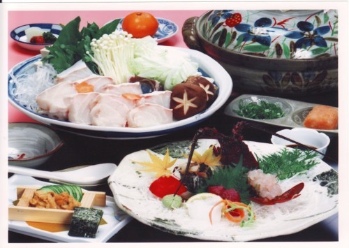 天然本クエ鍋．活伊勢海老付プラン