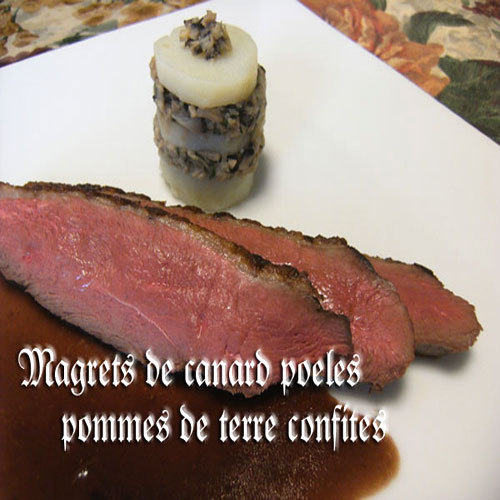 鴨胸肉のポアレ、ジャガイモのコンフィ