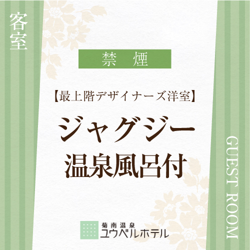 ・【最上階デザイナーズ洋室】温泉ジャグジー風呂付（禁煙）