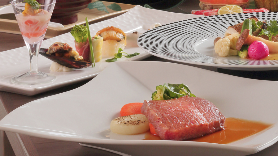 【LUXDAYSセール】夕食個室【山形牛ステーキ × 和洋フルコース】ゆったり食事を楽しみたい方へ