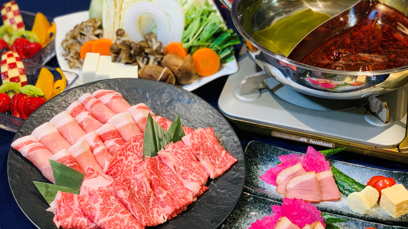 *【夕食一例】お野菜とお肉をたっぷりお召し上がりいただける、鍋コース！