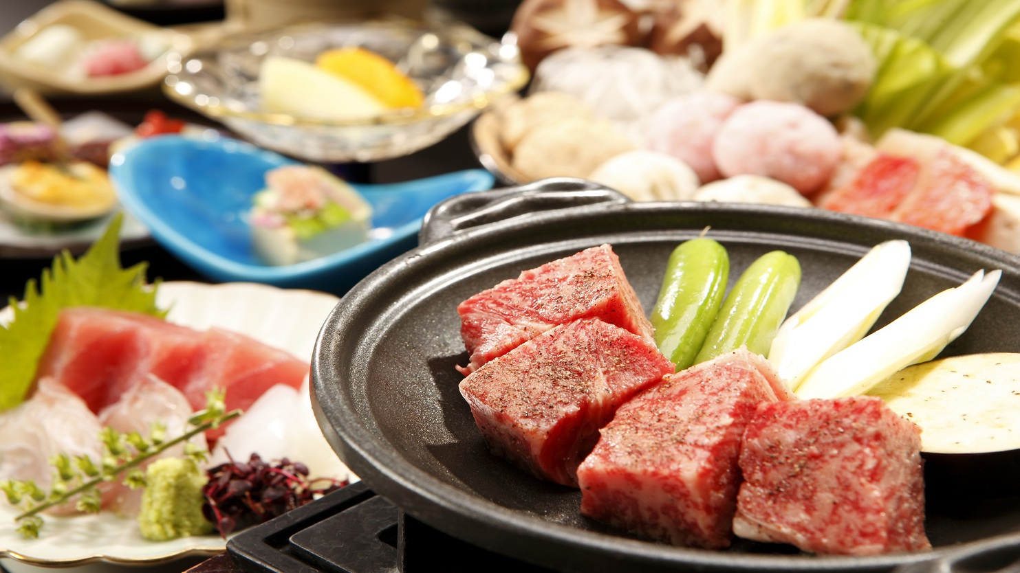 別注料理『和牛陶板焼き』&【お食事処 花鳥】和食会席と四季彩鍋のイメージ