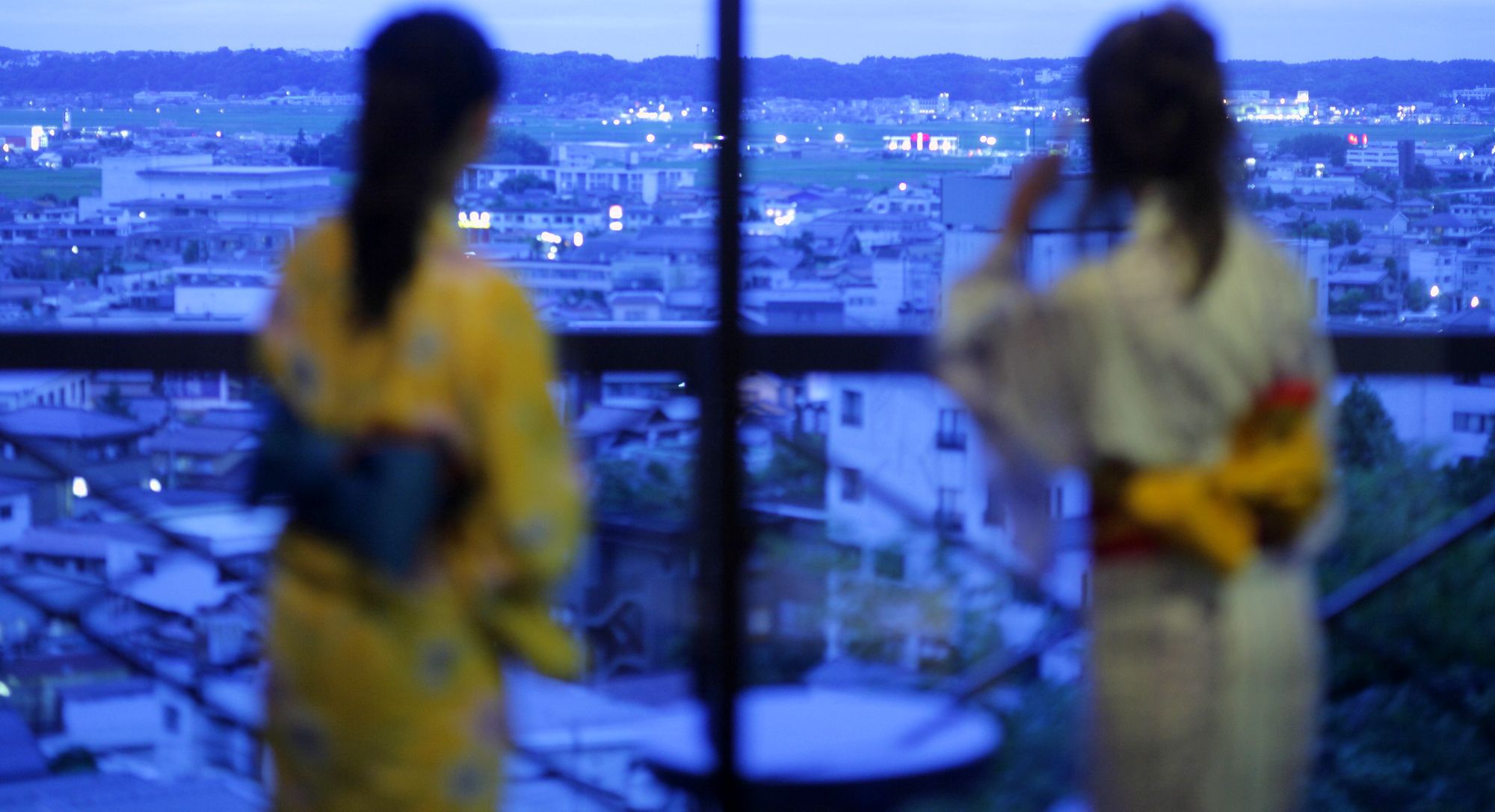 山代温泉街の街並み、加賀平野を一望するロケーション自慢のお部屋です