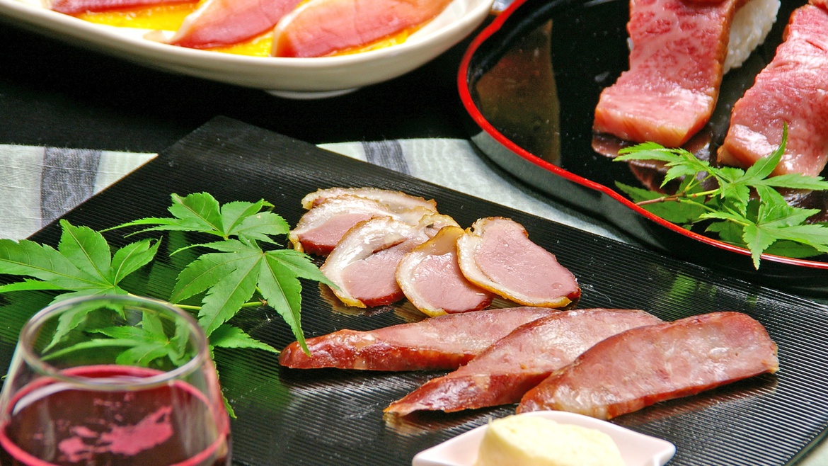 *【夕食一例】鴨・ベーコンの生ハム