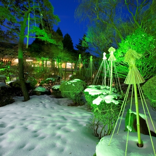 啄木亭の日本庭園（冬）