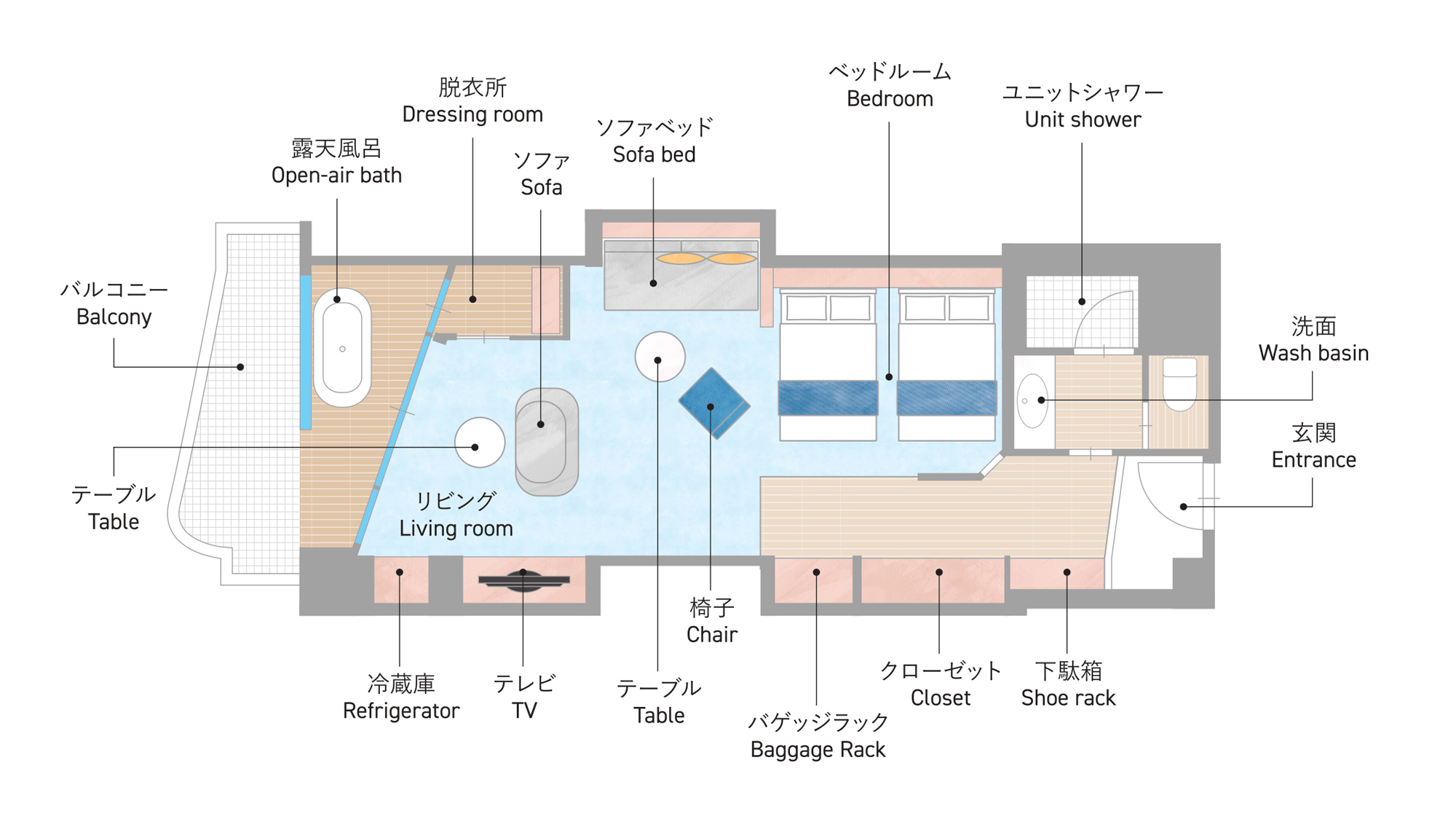 【間取り図】プレミアムオーシャンビュー露天風呂付き