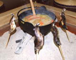 岩魚串焼きと鍋物