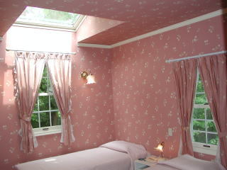 かわいくコーディネートされた天窓付のお部屋