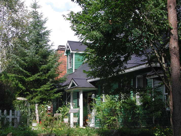 林に佇むアーリーアメリカンの緑の館