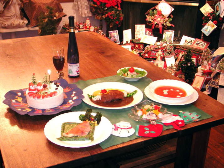 クリスマスディナー&デコレーションケーキ