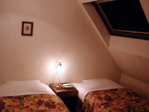 屋根裏風角部屋