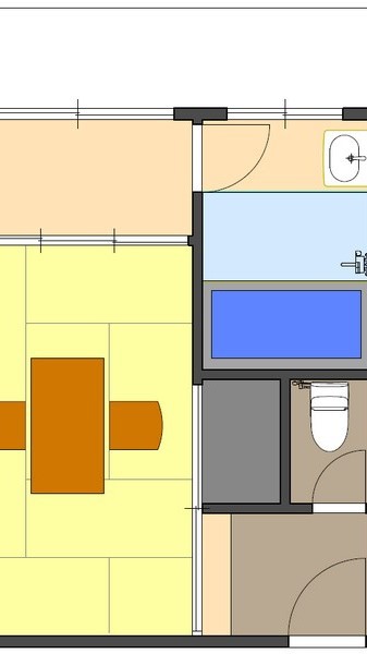 和風モダン・「源泉風呂内湯付き」・禁煙室21㎡【間取り】