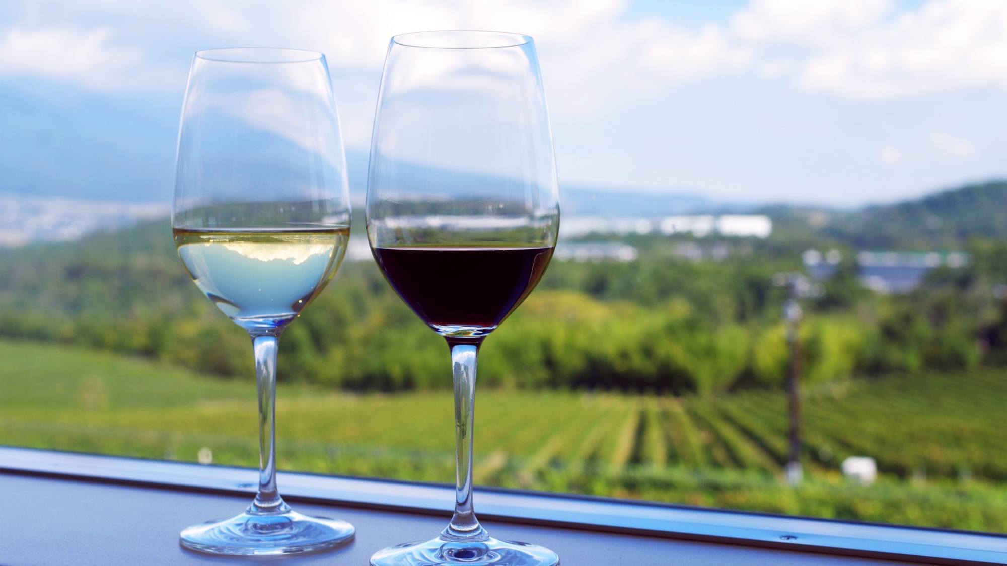 日本のワイン発祥地山梨の、自慢のワインを飲み比べ♪