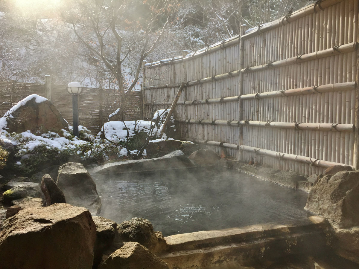 冬の貸切露天風呂『楓の湯』（撮影日12月18日）