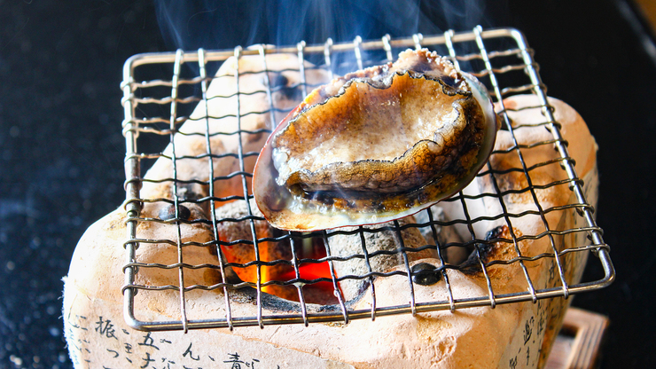 【夕食】『あわび地獄焼き』