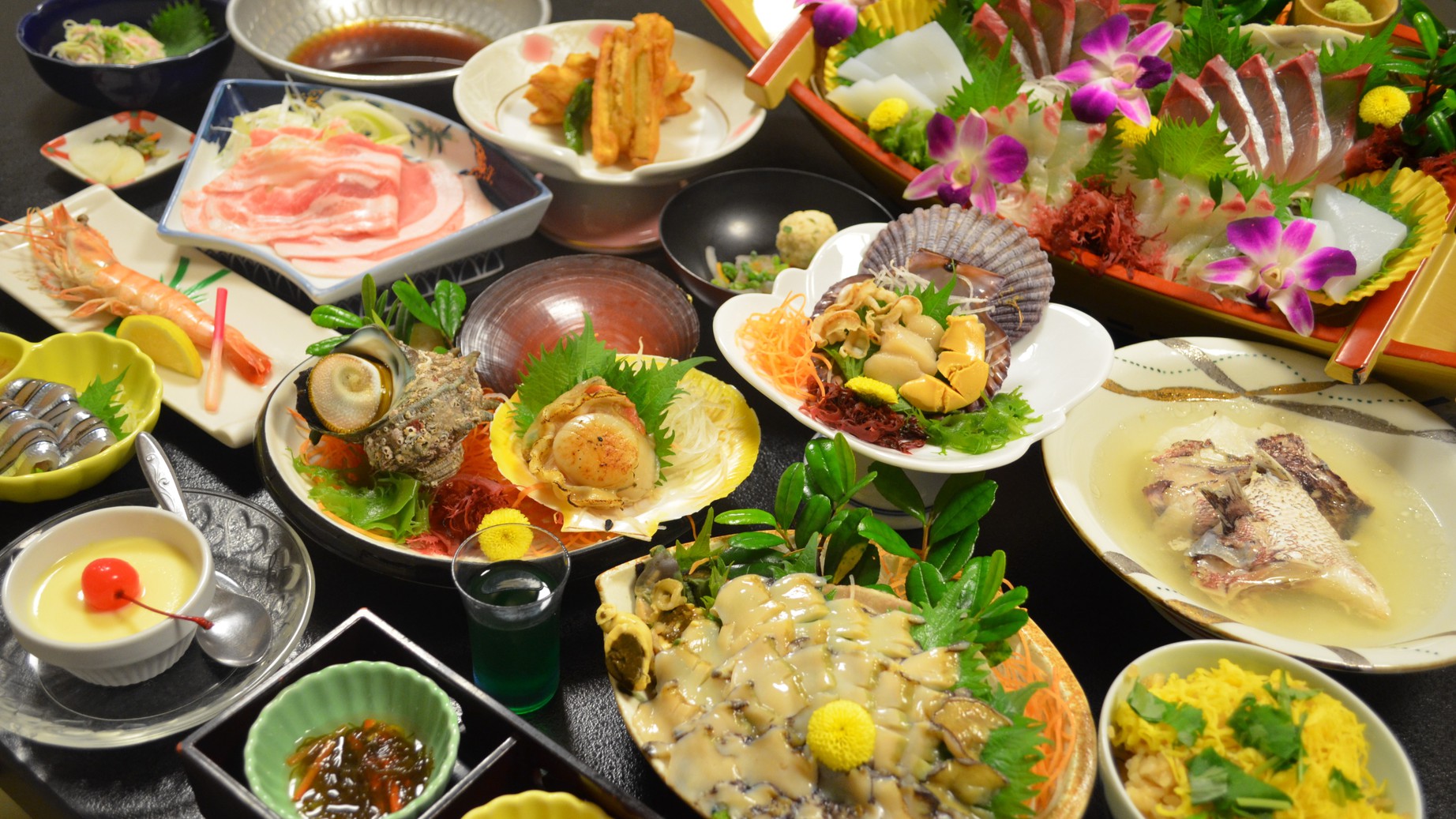 冬のごちそう「ヒラメ」と「アワビ&貝づくし」