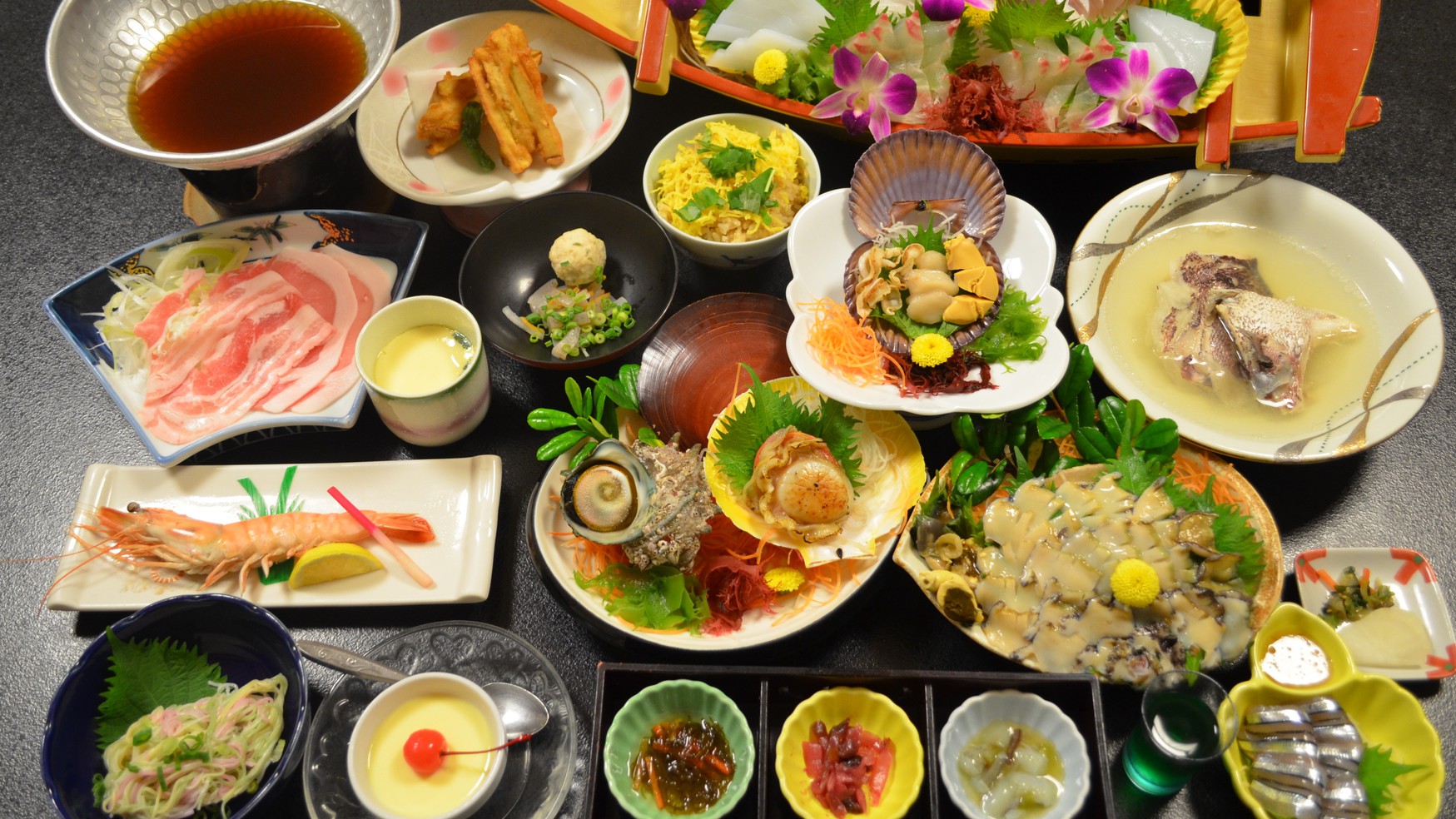 冬のごちそう「ヒラメ」と「アワビ&貝づくし」